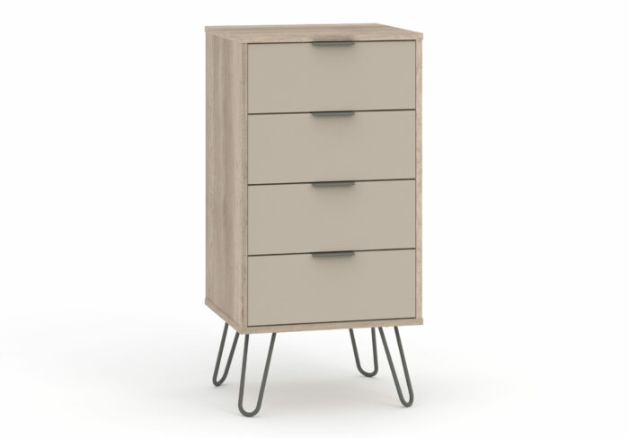Core Augusta 4 drawer narrow chest of drawers in driftwood and calico effect-0