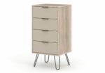 Core Augusta 4 drawer narrow chest of drawers in driftwood and calico effect-23706