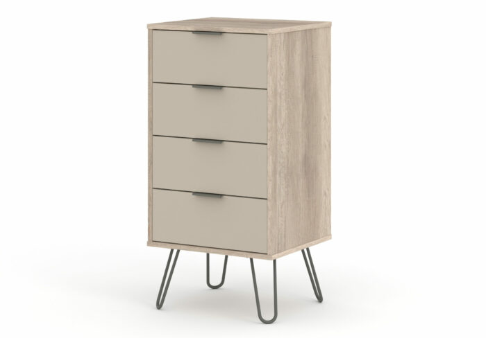Core Augusta 4 drawer narrow chest of drawers in driftwood and calico effect-23706