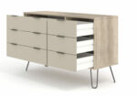 Core Augusta 3+3 drawer wide chest of drawers in driftwood and calico effect -23714