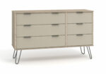 Core Augusta 3+3 drawer wide chest of drawers in driftwood and calico effect -0