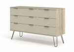 Core Augusta 3+3 drawer wide chest of drawers in driftwood and calico effect -23716