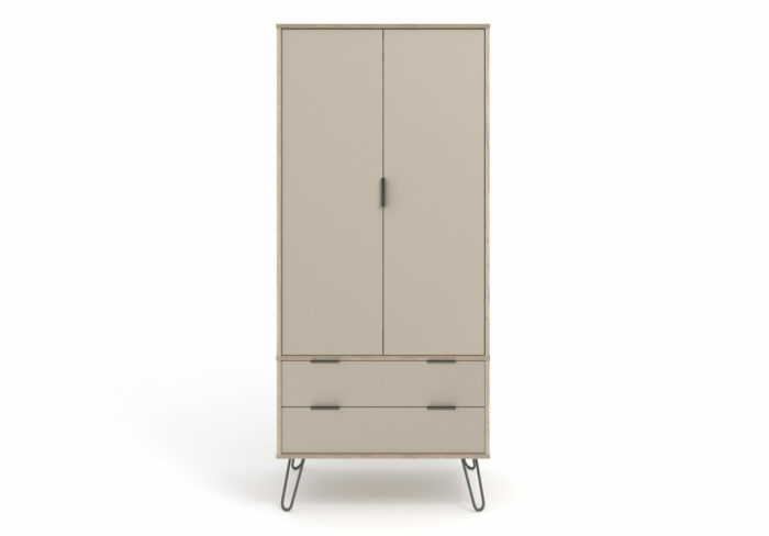 Core Augusta 2 door, 2 drawer wardrobe in driftwood and calico effect-23723