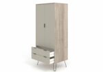 Core Augusta 2 door, 2 drawer wardrobe in driftwood and calico effect-23725