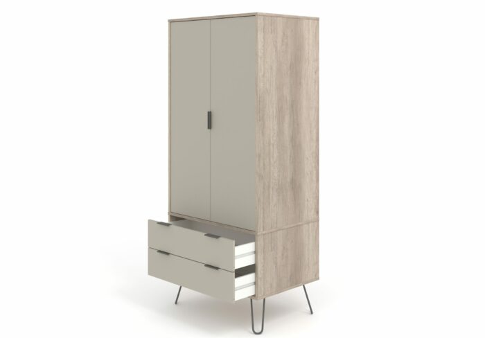 Core Augusta 2 door, 2 drawer wardrobe in driftwood and calico effect-23725