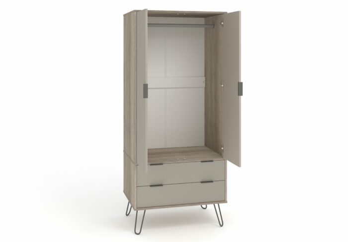 Core Augusta 2 door, 2 drawer wardrobe in driftwood and calico effect-23726