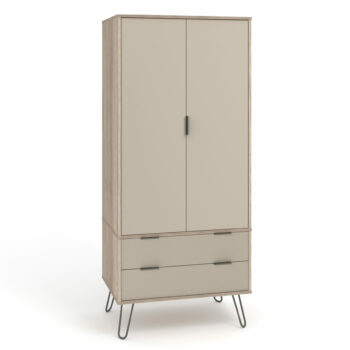 Core Augusta 2 door, 2 drawer wardrobe in driftwood and calico effect-0