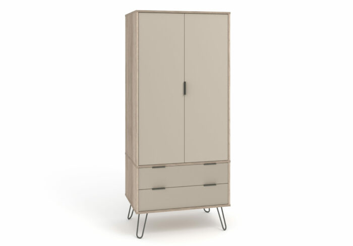 Core Augusta 2 door, 2 drawer wardrobe in driftwood and calico effect-0