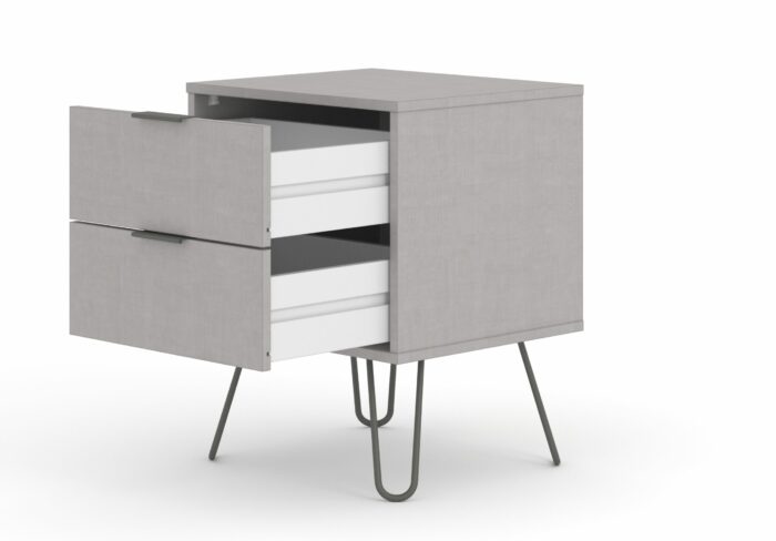 Core Augusta 2 drawer bedside cabinet in grey-23769