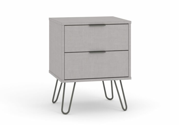 Core Augusta 2 drawer bedside cabinet in grey-0