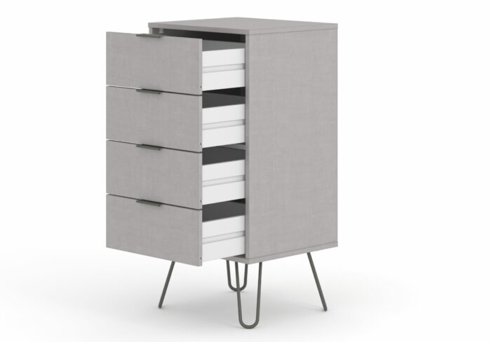Core Augusta 4 drawer narrow chest of drawers in grey-23788