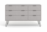 Core Augusta 3+3 drawer wide chest of drawers in grey-23799