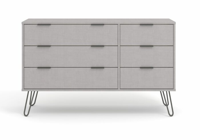 Core Augusta 3+3 drawer wide chest of drawers in grey-23799