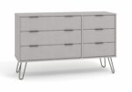 Core Augusta 3+3 drawer wide chest of drawers in grey-0
