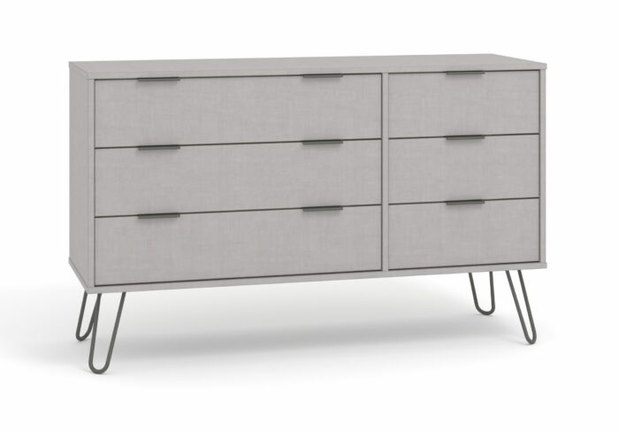 Core Augusta 3+3 drawer wide chest of drawers in grey-0