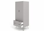 Core Augusta 2 door, 2 drawer wardrobe in grey-23815