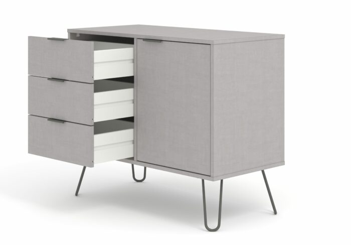 Core Augusta small sideboard with 1 door, 3 drawers in grey-23844