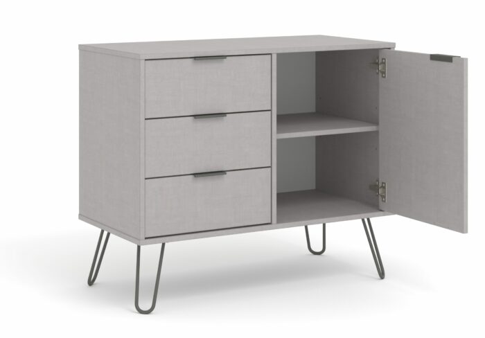 Core Augusta small sideboard with 1 door, 3 drawers in grey-23841