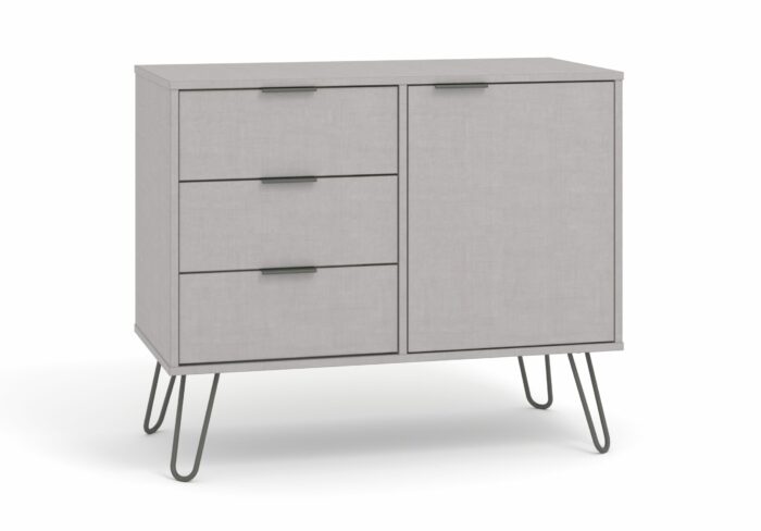 Core Augusta small sideboard with 1 door, 3 drawers in grey-0