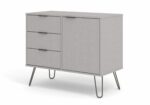 Core Augusta small sideboard with 1 door, 3 drawers in grey-23842