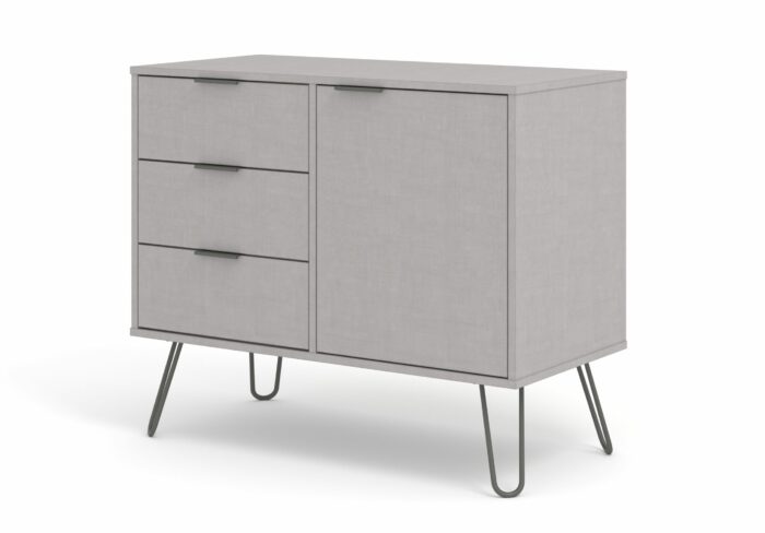 Core Augusta small sideboard with 1 door, 3 drawers in grey-23842