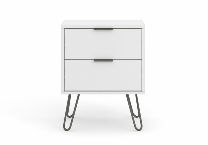 Core Augusta 2 drawer bedside cabinet in white-23872