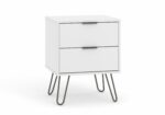 Core Augusta 2 drawer bedside cabinet in white-0