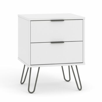 Core Augusta 2 drawer bedside cabinet in white-0