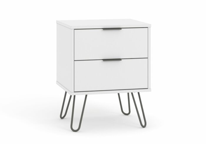 Core Augusta 2 drawer bedside cabinet in white-0