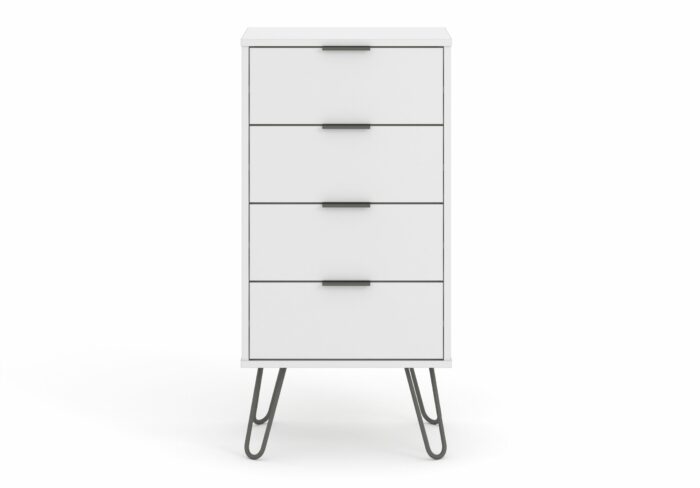 Core Augusta 4 drawer narrow chest of drawers in white-23898