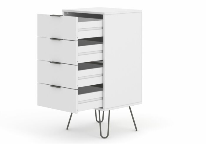 Core Augusta 4 drawer narrow chest of drawers in white-23899