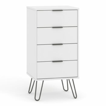 Core Augusta 4 drawer narrow chest of drawers in white-0