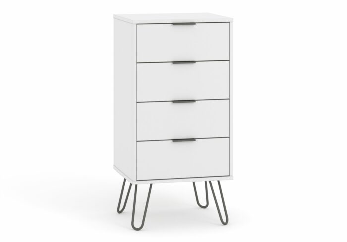 Core Augusta 4 drawer narrow chest of drawers in white-0