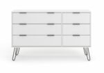 Core Augusta 3+3 drawer wide chest of drawers in white-23907