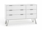 Core Augusta 3+3 drawer wide chest of drawers in white-0