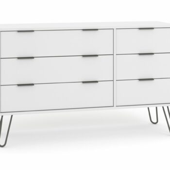 Core Augusta 3+3 drawer wide chest of drawers in white-0