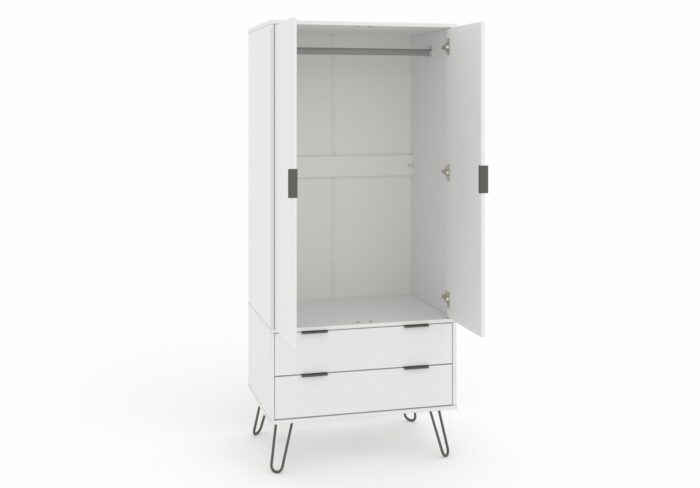 Core Augusta 2 door, 2 drawer wardrobe in white-23918