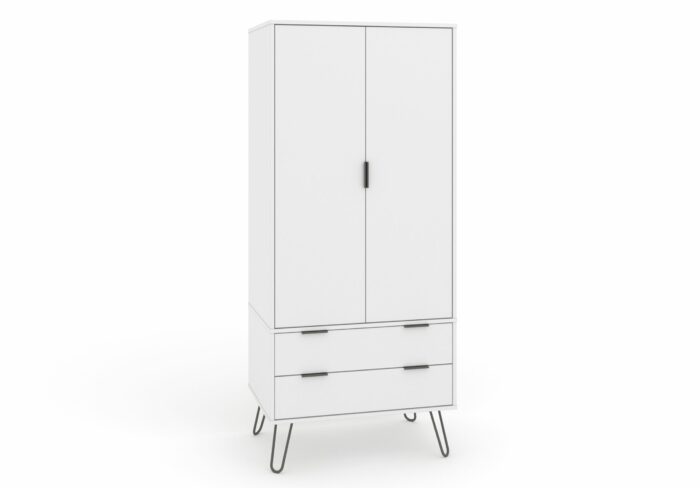 Core Augusta 2 door, 2 drawer wardrobe in white-0