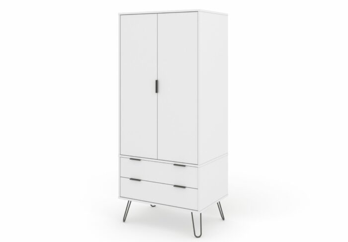 Core Augusta 2 door, 2 drawer wardrobe in white-23919