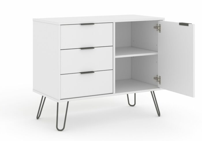Core Augusta small sideboard with 1 door, 3 drawers in white-23952