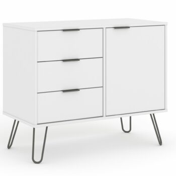 Core Augusta small sideboard with 1 door, 3 drawers in white-0