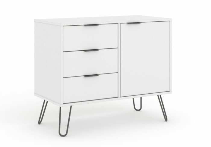 Core Augusta small sideboard with 1 door, 3 drawers in white-0