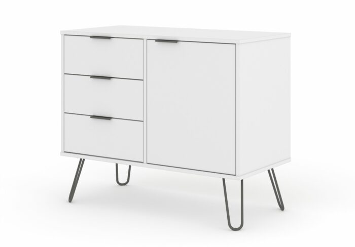 Core Augusta small sideboard with 1 door, 3 drawers in white-23953