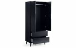 Julian Bowen Alicia 2 Door Retro Wardrobe in anthracite-24393