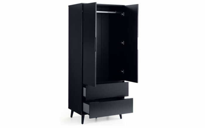 Julian Bowen Alicia 2 Door Retro Wardrobe in anthracite-24393