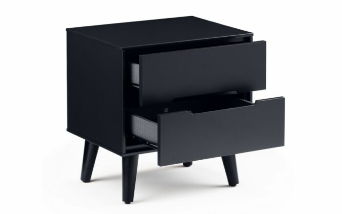 Julian Bowen Alicia 2 Drawer Retro Bedside anthracite-24363