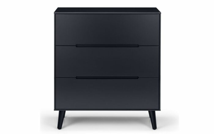 Julian Bowen Alicia 3 Drawer Retro Chest in Anthracite-24371