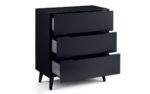 Julian Bowen Alicia 3 Drawer Retro Chest in Anthracite-24374
