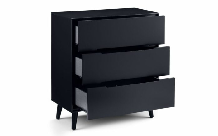 Julian Bowen Alicia 3 Drawer Retro Chest in Anthracite-24374