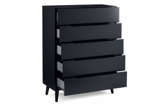Julian Bowen Alicia 5 Drawer Retro Chest in Anthracite-24351
